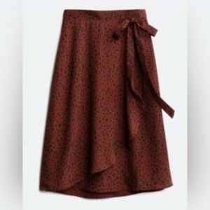 Le Lis ✨ Elegant Brown Faux Wrap Skirt